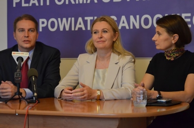 Sanok, Konferencja prasowa z udziałem kandydatów do Sejmu z terenu Sanoka