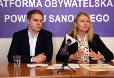 Sanok, Konferencja prasowa dot. problemów komunikacji publicznej na Podkarpaciu