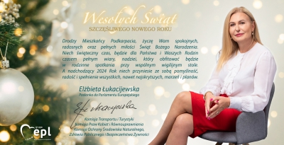Życzenia Bożonarodzeniowe Elżbiety Łukacijewskiej Poseł do Parlamentu Europejskiego